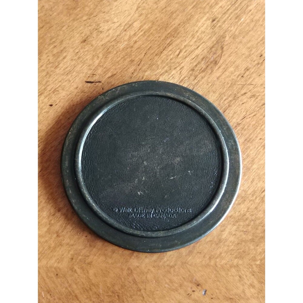 Vintage Set Lot 2 Bronze Walt Disney World Mickey Mouse Coasters Canada 3.25"Dia - Picture 10 of 13